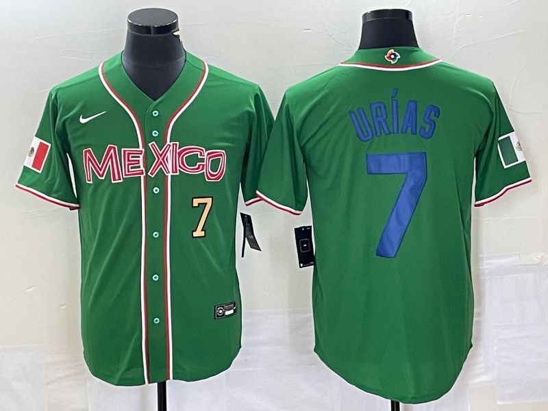 Men 2023 World Cub Mexico #7 Urias Green blue Nike MLB Jersey5->more jerseys->MLB Jersey